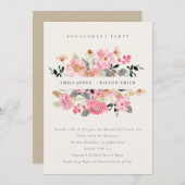 Lebhafte rosafarbene Verlobung Dankeskarte (Vorne/Hinten)