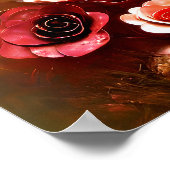Lebhafte Rose aus Kupfer Poster (Ecke)