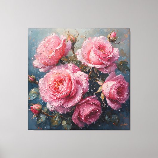 Lebhafte Rosen mit Ölgemälde Leinwanddruck (Vorderseite)