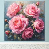 Lebhafte Rosen mit Ölgemälde Leinwanddruck (Insitu (Holzboden))