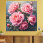 Lebhafte Rosen mit Ölgemälde Leinwanddruck (Insitu (Wohnzimmer))