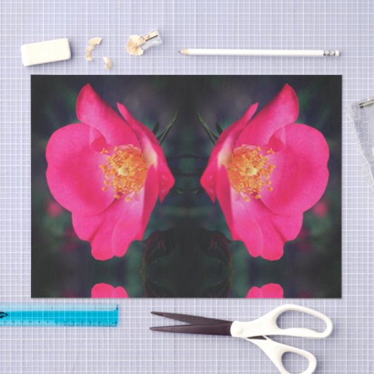 Lebhafte Rosenställe Abstrakte Blumendekoupage Seidenpapier (Handwerk)