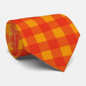 Lebhafte Rot-Orange- und Orangenglanz Krawatte (Gerollt)
