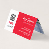 Lebhafte Rot-QR-Code Foto Social Media-Icons Visitenkarten (Rückseite)