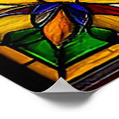 Lebhafte Rote Bäume Gestaltete Glaskunst Poster (Ecke)