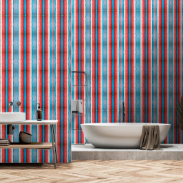 Lebhafte rote, blaue und rosa Streifen M-Größe Tapete