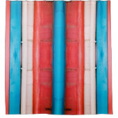 Lebhafte rote, blaue und rosa Streifen XL-Größe Duschvorhang (Vorderseite)
