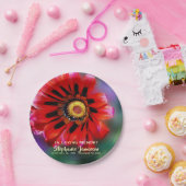 Lebhafte rote Blume - Feier zum Lebensbuch Pappteller (Party)