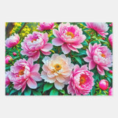 Lebhafte rote Blüten und Beerenhaufen Geschenkpapier Set (Vorderseite 3)