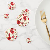 Lebhafte rote botanische Illustration Konfetti (Gruppe)