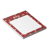 Lebhafte rote, farbenfrohe Polka-Punkte Notizblock (angewinkelt)