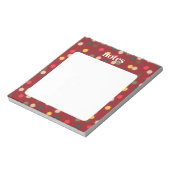 Lebhafte rote, farbenfrohe Polka-Punkte Notizblock (Rotiert)