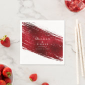 Lebhafte rote Imitate Foil Paint Stroke Serviette (Beispiel)