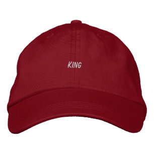 Lebhafte Rote Kappe mit King Custom Printed Text