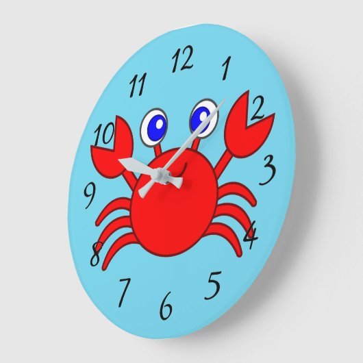 Lebhafte rote Krabbe Große Wanduhr (Winkel)
