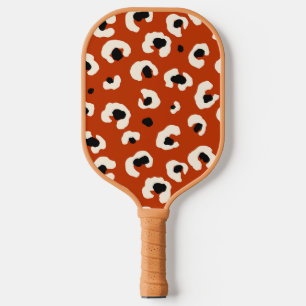 Lebhafte rote Leoparddrucke Pickleball Schläger