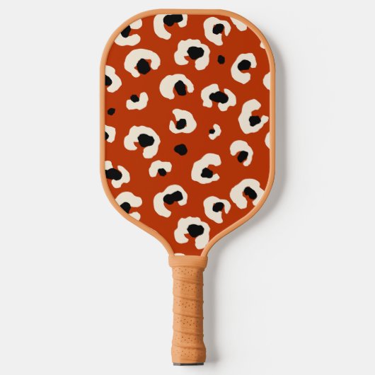 Lebhafte rote Leoparddrucke Pickleball Schläger (Vorderseite)