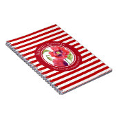 Lebhafte rote Pflaumen Blumenkreislauf Weiße Strei Notizblock (Rechte Seite)