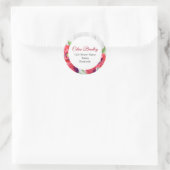 Lebhafte rote Poppies mit Aquarellfarbe Rustikale Runder Aufkleber (Tasche)