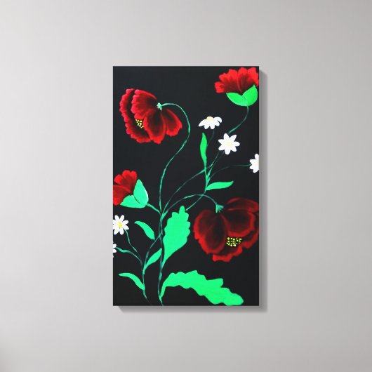 Lebhafte rote Poppione Leinwanddruck (Vorderseite)