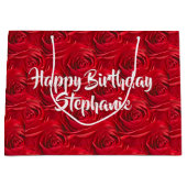 Lebhafte Rote Rose Blumenmuster Foto Abstraktes Mu Große Geschenktüte (Vorderseite)