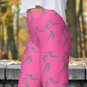 Lebhafte Rote Rose Womens Rugby Pattern Leggings