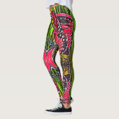 Lebhafte rote Schmetterlinge Leggings (Links)