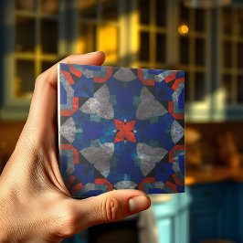 Lebhafte rote Sternexplosion mit beruhigenden blau Fliese