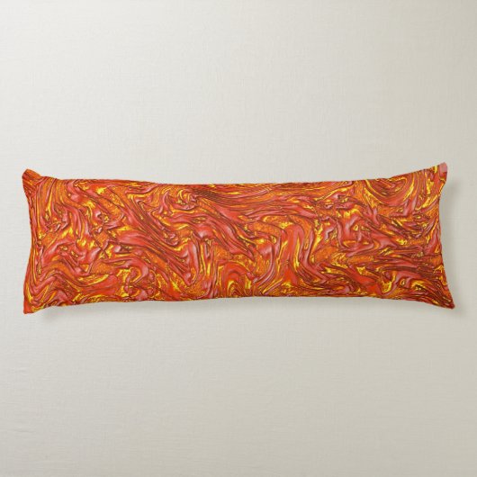 Lebhafte rote Textur in gelben Farbtönen Seitenschläferkissen (Rückseite)