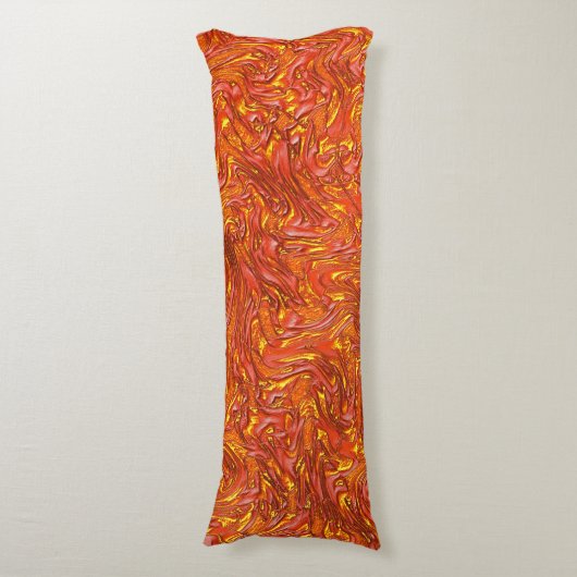 Lebhafte rote Textur in gelben Farbtönen Seitenschläferkissen (Vorderseite Vertikal)