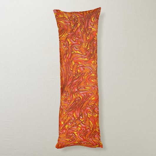 Lebhafte rote Textur in gelben Farbtönen Seitenschläferkissen (Rückseite (Vertikal))