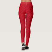 Lebhafte rote Textur Leggings (Rückseite)