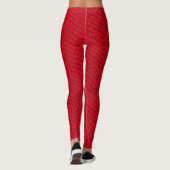 Lebhafte rote Textur Leggings (Rückseite)
