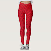 Lebhafte rote Textur Leggings (Vorderseite)