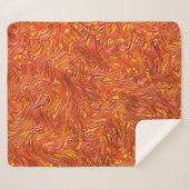 Lebhafte, rote Textur mit gelben Farbtönen Sherpadecke (Vorderseite (Horizontal))