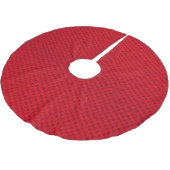 Lebhafte rote Textur Polyester Weihnachtsbaumdecke (Schrägansicht)