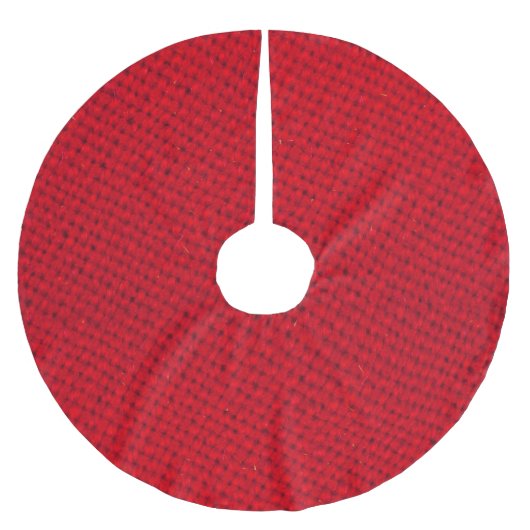 Lebhafte rote Textur Polyester Weihnachtsbaumdecke (Vorderseite)