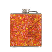 Lebhafte rötliche Textur in gelben Farbtönen Flachmann (Rückseite)