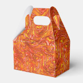 Lebhafte rötliche Textur in gelben Farbtönen Geschenkschachtel (Rückseite)