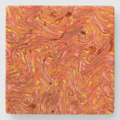 Lebhafte rötliche Textur in gelben Farbtönen Steinuntersetzer (Vorderseite)