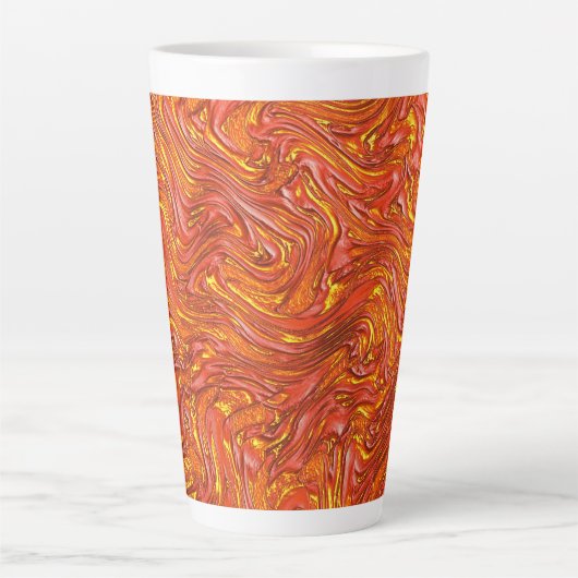 Lebhafte rötliche Textur mit gelben Farbtönen Milchtasse (Vorderseite)