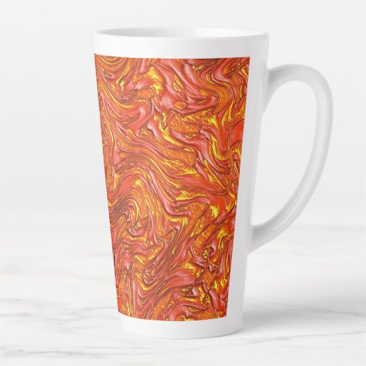 Lebhafte rötliche Textur mit gelben Farbtönen Milchtasse (Rechts)