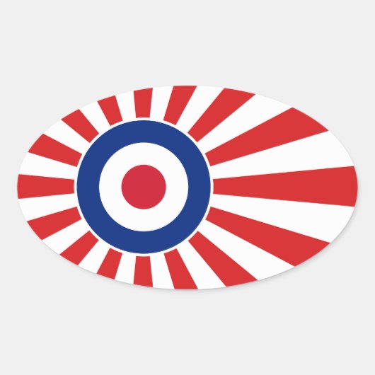 Lebhafte Roundel-Mod JAPAN-Zielmotorrad Ovaler Aufkleber (Vorderseite)