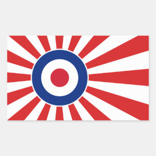Lebhafte Roundel-Mod JAPAN-Zielmotorrad Rechteckiger Aufkleber