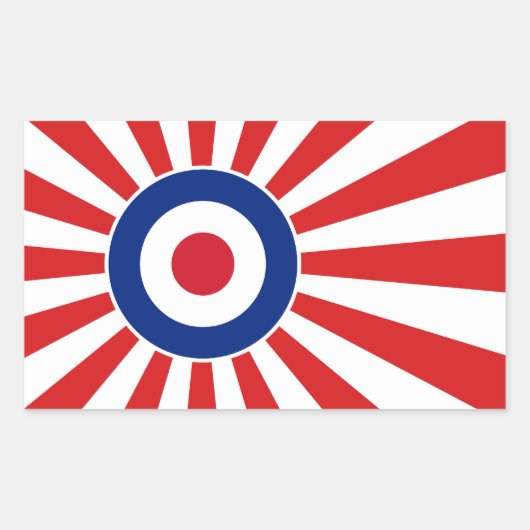 Lebhafte Roundel-Mod JAPAN-Zielmotorrad Rechteckiger Aufkleber (Vorderseite)