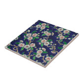 Lebhafte Royal Blue Cherry Blüten Antique Repro Fliese (Seite)