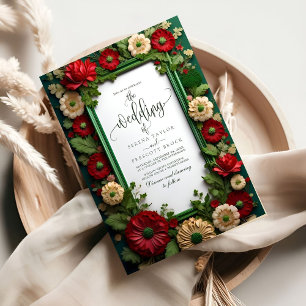 Lebhafte Royal Green Bouquet Wedding Einladung