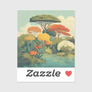 Lebhafte Safari-Jungle-Szene Aufkleber
