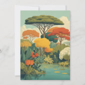 Lebhafte Safari-Jungle-Szene Einladung (Vorderseite)