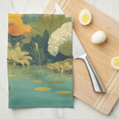 Lebhafte Safari-Jungle-Szene Geschirrtuch (Viertel Falte)